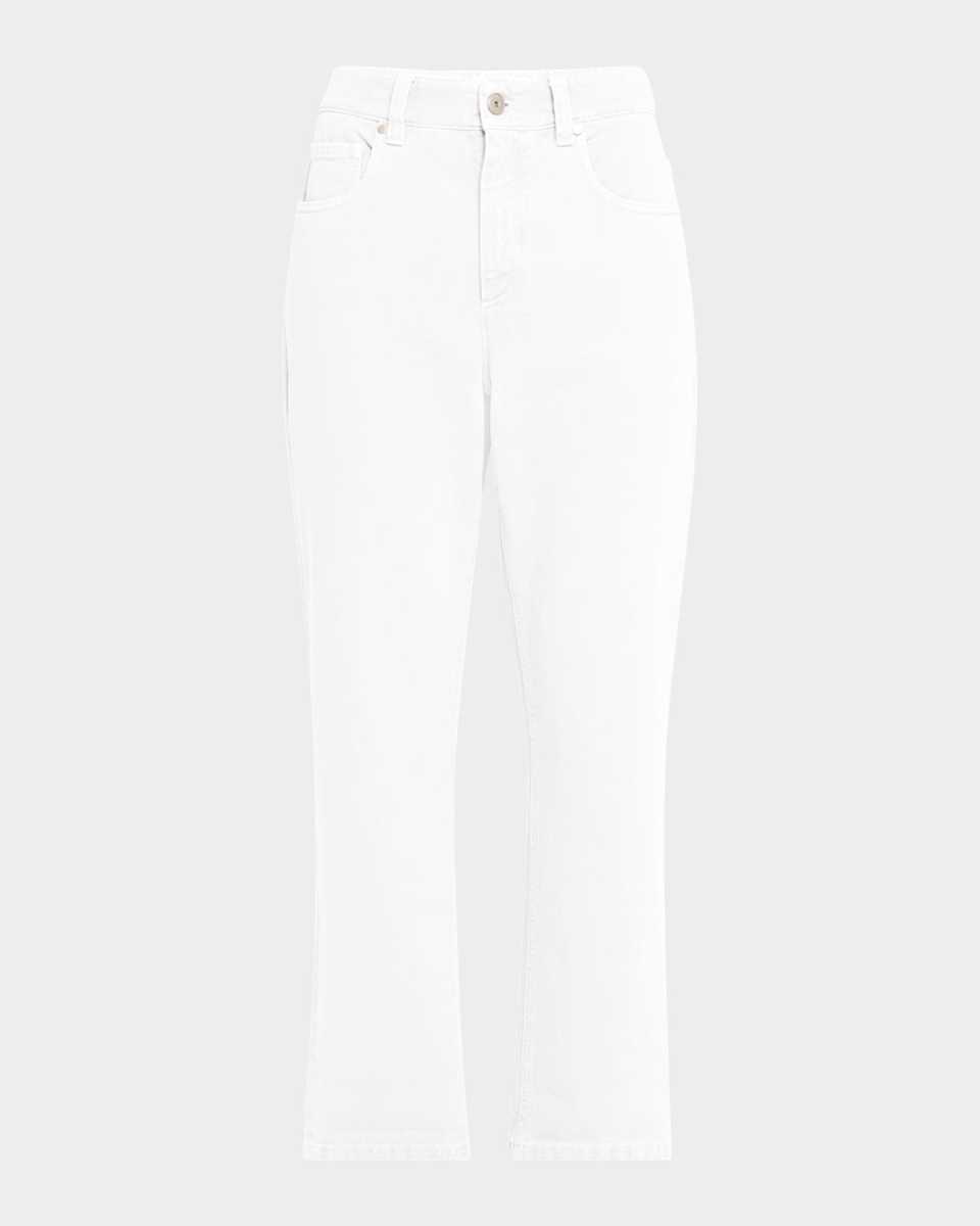 Retro Vintage Straight-Leg Ankle Denim Pants